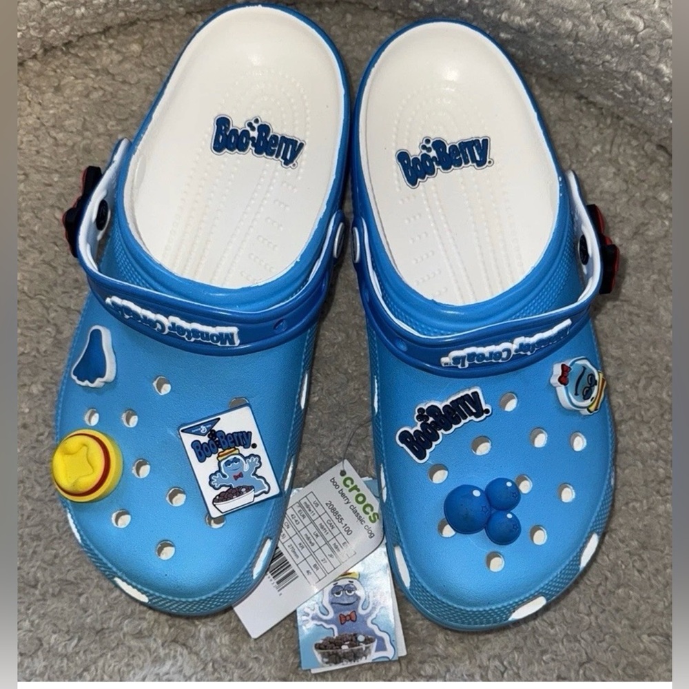 Crocs x General Mills Boo Berry Classic Clogs‎ Shoes Men's Size 11 Blue Cereal